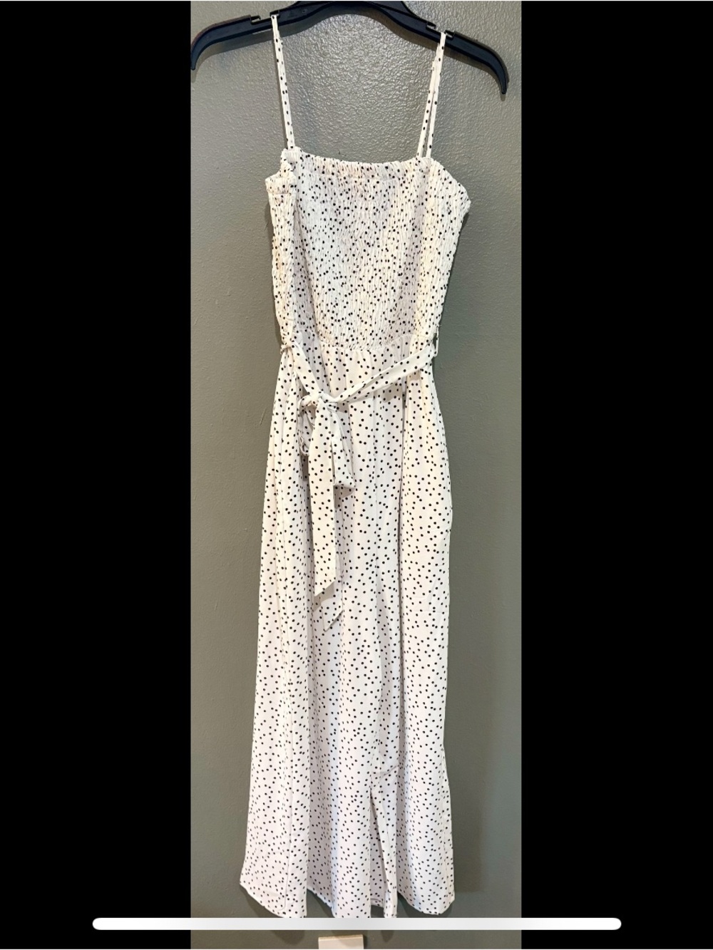 White Spotted Wide-Leg Jumpsuit size Medium